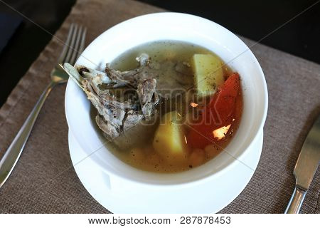 Bowl With Shurpa On Table