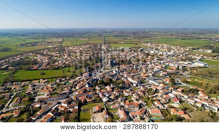 Aerial View Of Les Lucs Sur Boulogne In Vendee