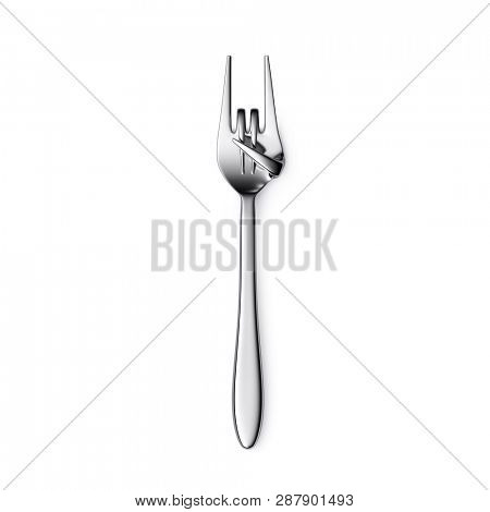 Fork hand finger gesture rocks isolated on white background. 3d illustration