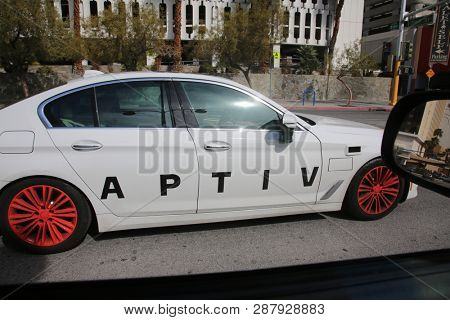2/25/2017 Las Vegas, Nevada: Self Driving or Driver less Car carries people to various locations. 