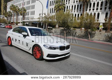 2/25/2017 Las Vegas, Nevada: Self Driving or Driver less Car carries people to various locations. 