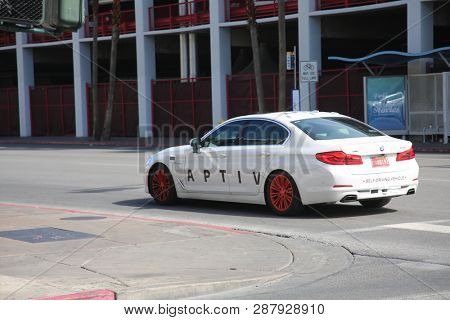 2/25/2017 Las Vegas, Nevada: Self Driving or Driver less Car carries people to various locations. 