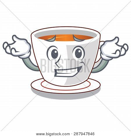 Grinning Cup Mint Tea The Shape Mascot