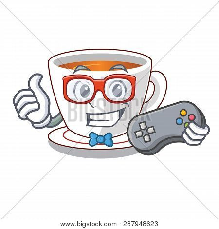 Gamer Cup Mint Tea Isolated With Character