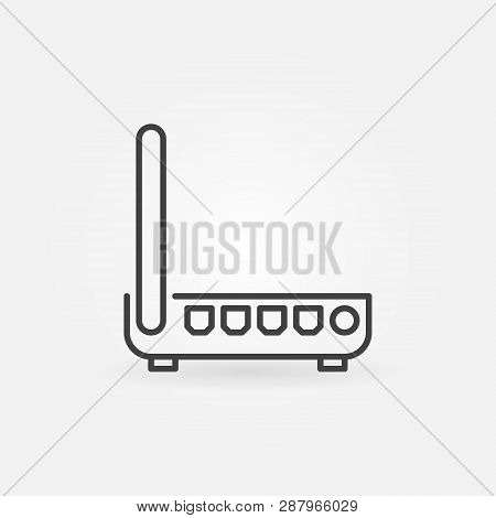 Wifi Router Or Adsl Modem Vector Concept Icon Or Design Element In Thin Line Style