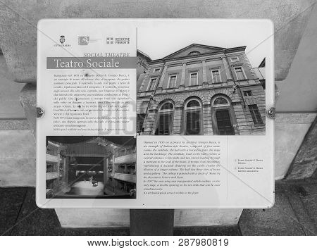 Teatro Sociale (social Theatre) In Alba In Black And White