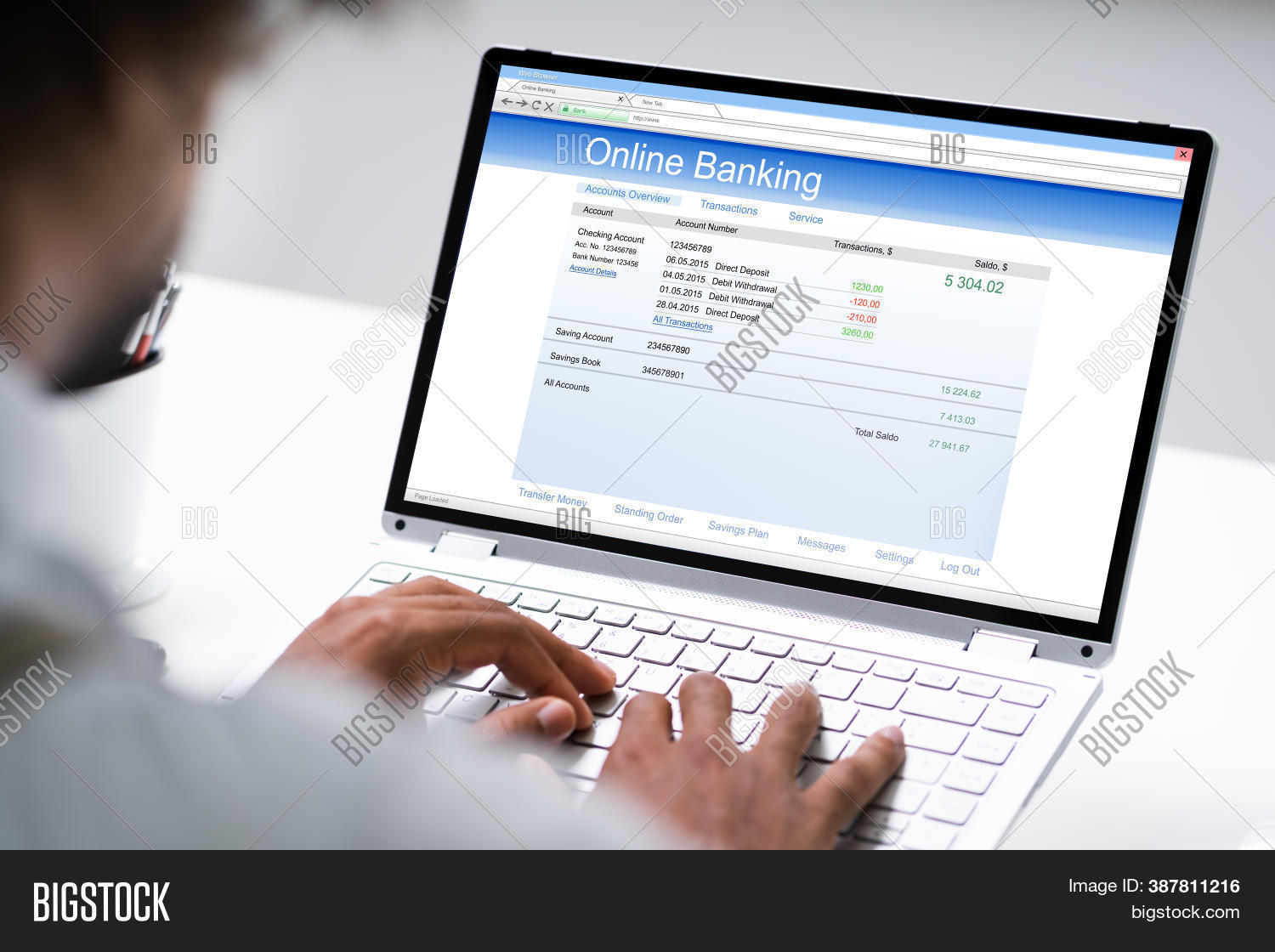 Best Laptop For Banking Work Online Bank Tech On Image & Photo (Free Trial) | Bigstock