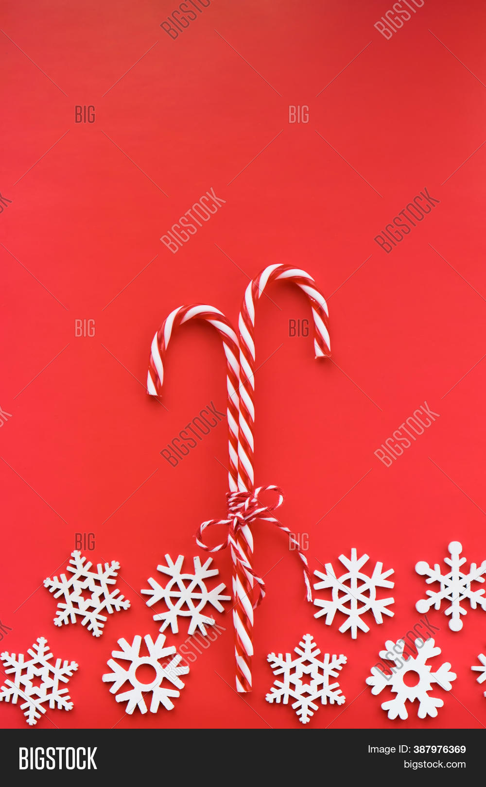 Candy Canes Bow On Red Image & Photo (Free Trial) | Bigstock