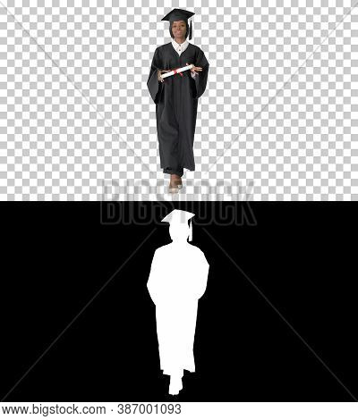 Young African Graduate Student Walking And Laughing, Alpha Chann