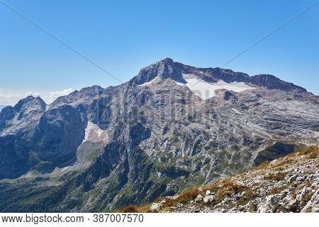 View Of The Rocky Peak Of Mount Fisht In The Caucasus From The Slope Of Mount Oshten