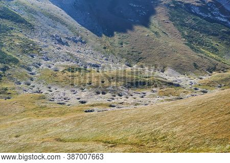 Mountain Landscape - Deserted Highland Valley Covered With Numerous Karst Sinkholes
