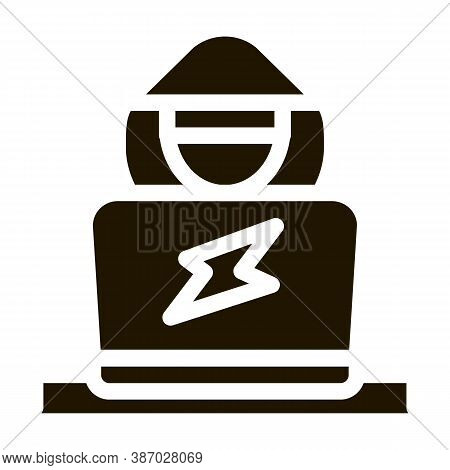 Hacker Glyph Icon Vector. Hacker Sign. Isolated Symbol Illustration
