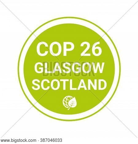Cop 26 In Glasgow, Scotland With A White Background