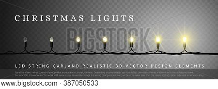 Led Christmas Lights With Different Phase Of Light. Design Element For Merry Christmas And Happy New