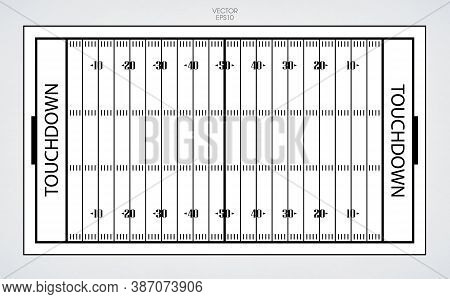 Line Of American Football Field. Vector Illustration For Sport Background.