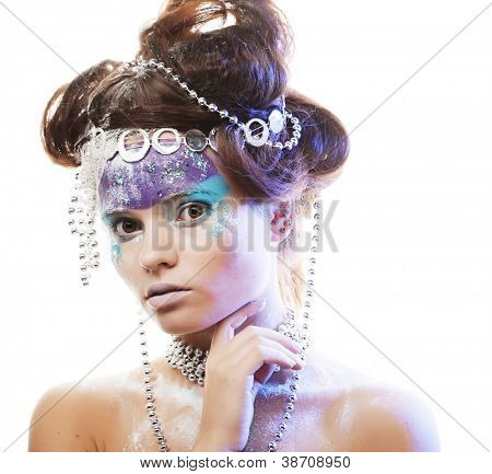 Vacanze viso di donna Make-up.Beautiful