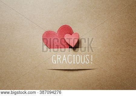 Gracious - Thank You In Spanish Language With Handmade Small Paper Hearts