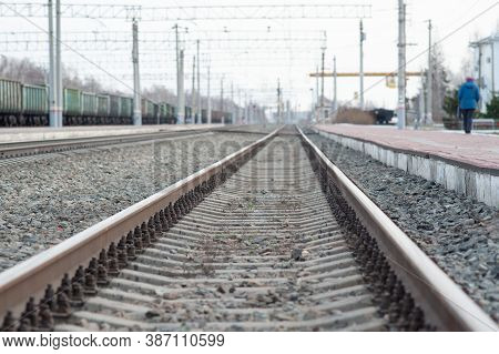 Landscape With Railway Tracks, Transportation, Steel Rails