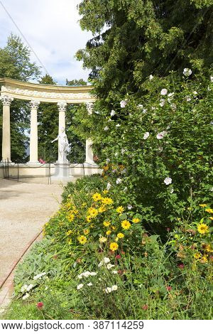 Lancut, Poland - August 26, 2020: Gloriette In The Garden Of 16th Century Baroque Lancut Castle, Sta