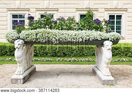 Lancut, Poland - August 26, 2020: View Of The Garden Surrounding 16th Century Baroque Lancut Castle,