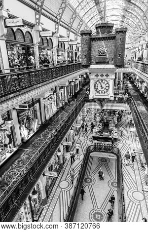 Sydney, Australia - 10 2018: Interior Of Queen Victoria Building