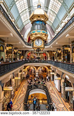 Sydney, Australia - 10 2018: Interior Of Queen Victoria Building