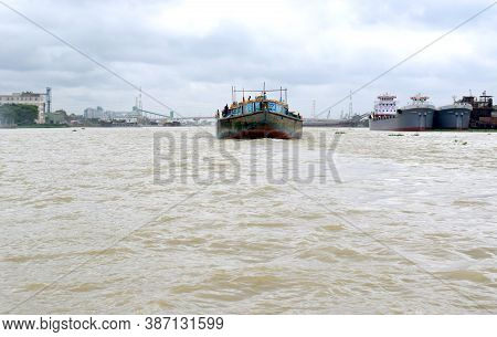 Small Ship In River Asia Bangladesh The Photo Was Taken From Shitolokkha River, Narayanganj,rupgonj 