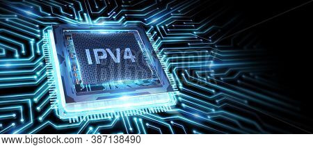 Business, Technology, Internet And Network Concept. Ipv4 Abbreviation.modern Technology Concept. 3d 