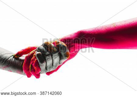 Help And Support. Two Hands Helping Another. People Helping Each Other. Kind And Tolerant Behaviour 