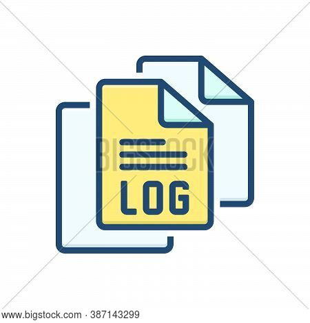 Color Illustration Icon For Logfile File Document Storag