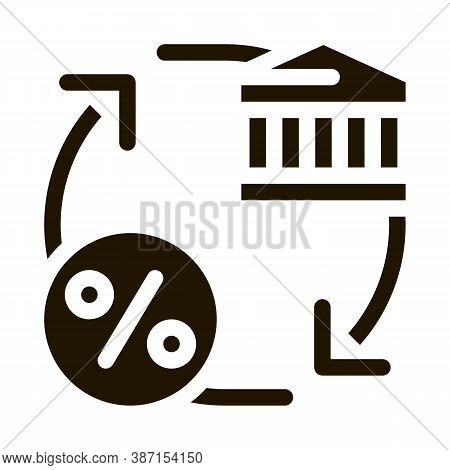 Credit Building Exhange Glyph Icon Vector. Credit Building Exhange Sign. Isolated Symbol Illustratio