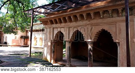 District Katni, India - October 10, 2019: Building Enterance At Ancient Fort In Vijayraghavgarh Fort
