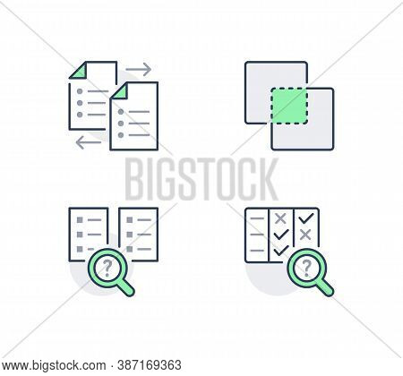 Comparison Line Icons. Vector Illustration Included Icon As Compare Files, Options, Outline Pictogra
