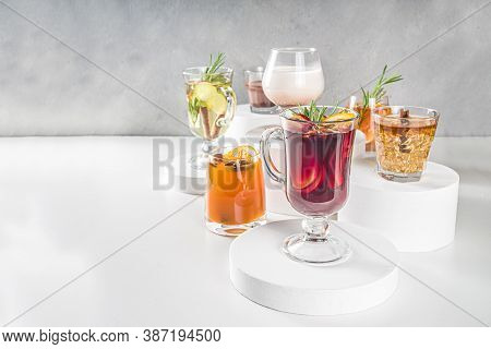 Various Autumn Winter Alcohol Cocktails