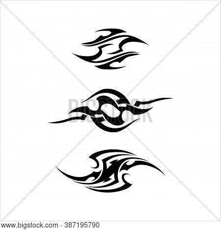 Tribal, Classic , Black, Ethnic Tattoo Icon Vector Illustration Design Logo