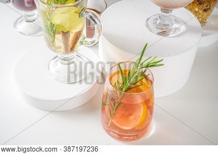 Various Autumn Winter Alcohol Cocktails