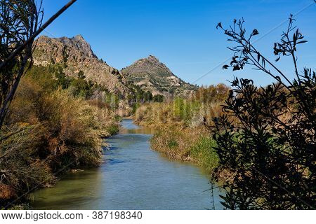 The River Rio Seguro In The Little Village Of Abaran In Valley Ricote, In The Murcia Region, Spain