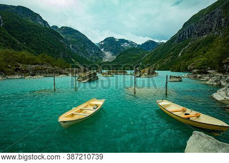 Norway Sunndal Hardangerfjord Bondhusvatnet Glacier Lake Bondhusbreen Glacier