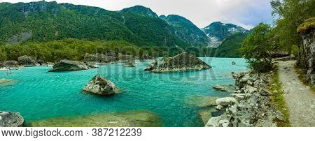 Norway Sunndal Hardangerfjord Bondhusvatnet Glacier Lake Bondhusbreen Glacier