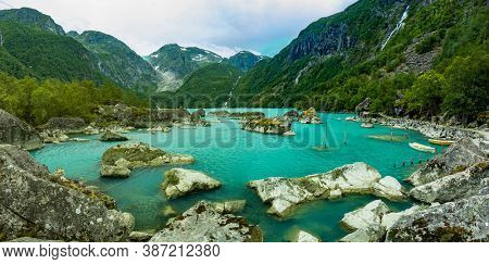 Norway Sunndal Hardangerfjord Bondhusvatnet Glacier Lake Bondhusbreen Glacier