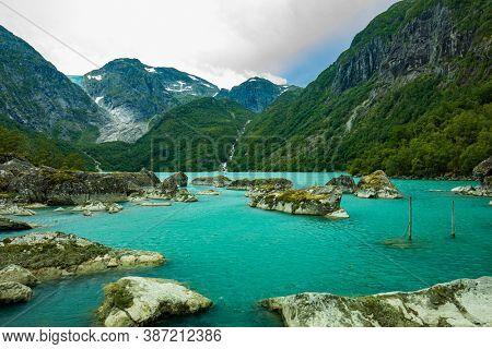 Norway Sunndal Hardangerfjord Bondhusvatnet Glacier Lake Bondhusbreen Glacier