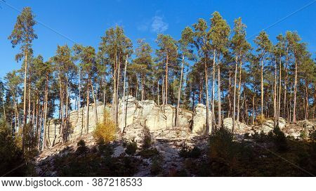 Mastale Rockies Or Toulovcovy Mastale Rock City Near Prosec Town, Sandstone Rockies In Czech Republi