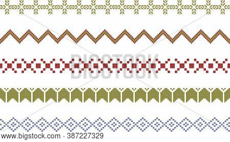 Fair Isle Design Elements. Isolated Vector Illustration On A White Background