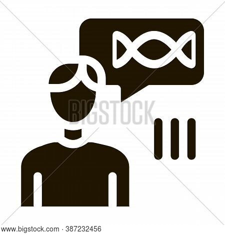 Man Genetic Molecule Glyph Icon Vector. Man Genetic Molecule Sign. Isolated Symbol Illustration