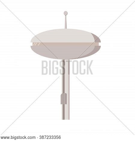 Mars Settlement. Colonist Houses Flat Icons. Vector Illustration Isolated On White Background.