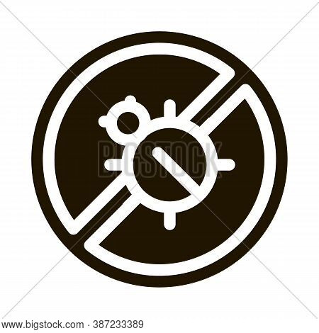 Anti Bed Mattress Bug Glyph Icon Vector. Anti Bed Mattress Bug Sign. Isolated Symbol Illustration