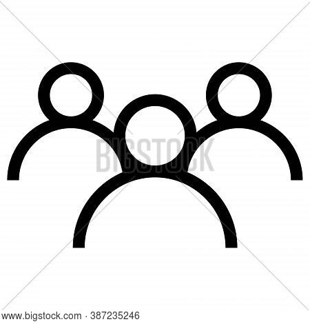 Group Of People Icon In Line Style. Socia Media Group Users Icon.