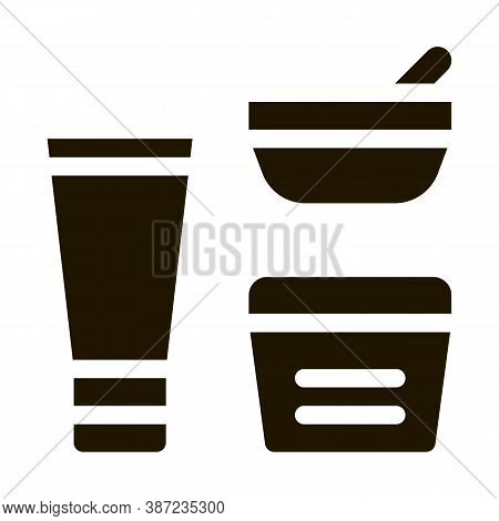 Cosmetic Container Tube Glyph Icon Vector. Cosmetic Container Tube Sign. Isolated Symbol Illustratio