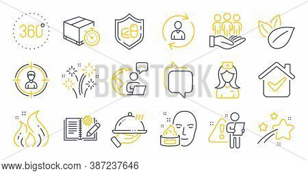Set Of Business Icons, Such As Engineering Documentation, Medical Tablet, Messenger Symbols. Face Cr