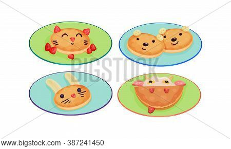 Creative Meal Dishes Plating And Serving Ideas Vector Set
